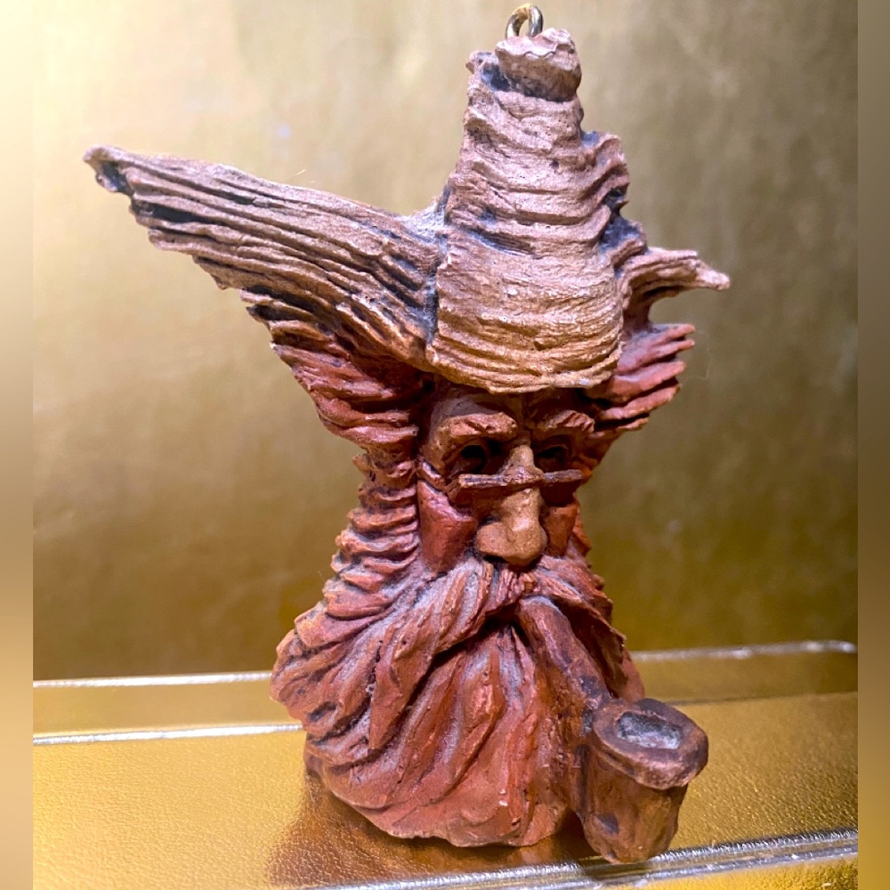 FOLK ART 1987 SIGNED STEPHEN HERRERO KNOT KNOGGINS FAUX WOOD FIGURINE KIRBY USA